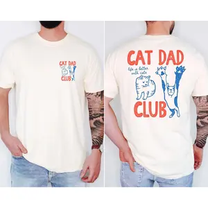 Cat Dad Shirt, Cat Dad Tee, Comfort Colors Cat Dad Club TShirt, Back Design Tee Funny Cat Shirt, Cat Lover, New Cat Dad Shirt, Pet Parent