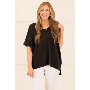 Women's Everyday Knitted Fabric Knit Me Up Top, Black