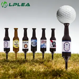 LPLEA Creative & Fun Golf Tees, Beer Bottle Shape, Round Golf Ball Holder, Low Resistance, Long Distance, Golf Tee
