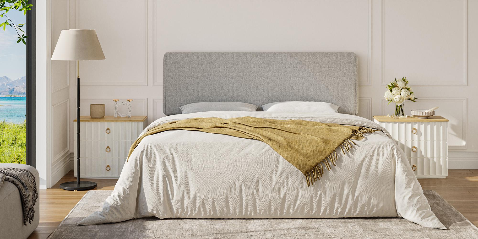 Pinmoco Upholstered Foam Headboard, Height Adjustable and Ergonomic Head Board 【Headboard Only】