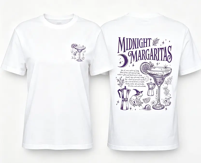Halloween T-Shirt, Whimsical Tee for Drinking Witches Bright Colors & Fashionable Style