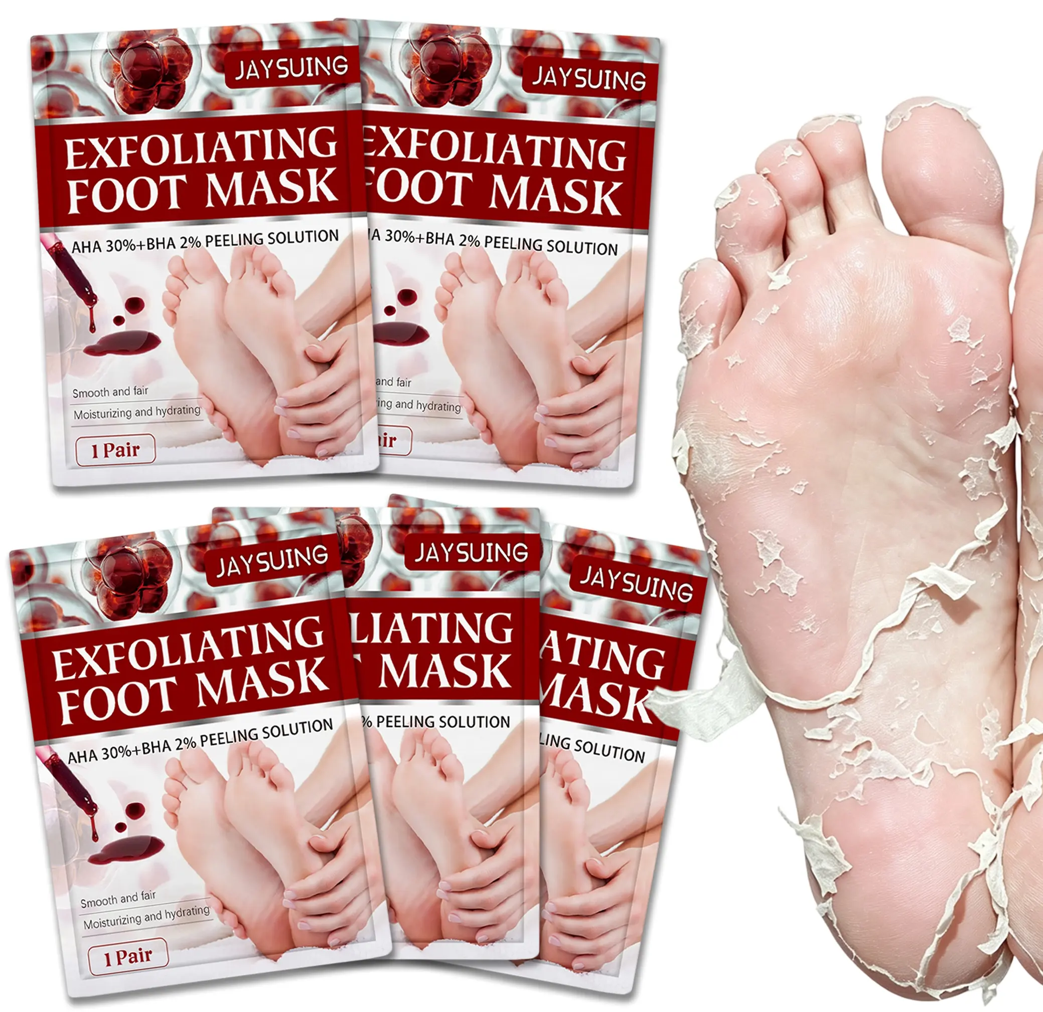 5 Pairs Foot Peeling Mask,Exfoliator Peel Off Calluses DeadSkin Callus Remover,Foot Mask for Dry Cracked Feet,FootPeel Masks for Men and Women,Feet Peeling Mask,Spa Giftsfor Women,Self Care Gifts