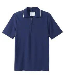 Men's Open Back Polo Shirt with Zip