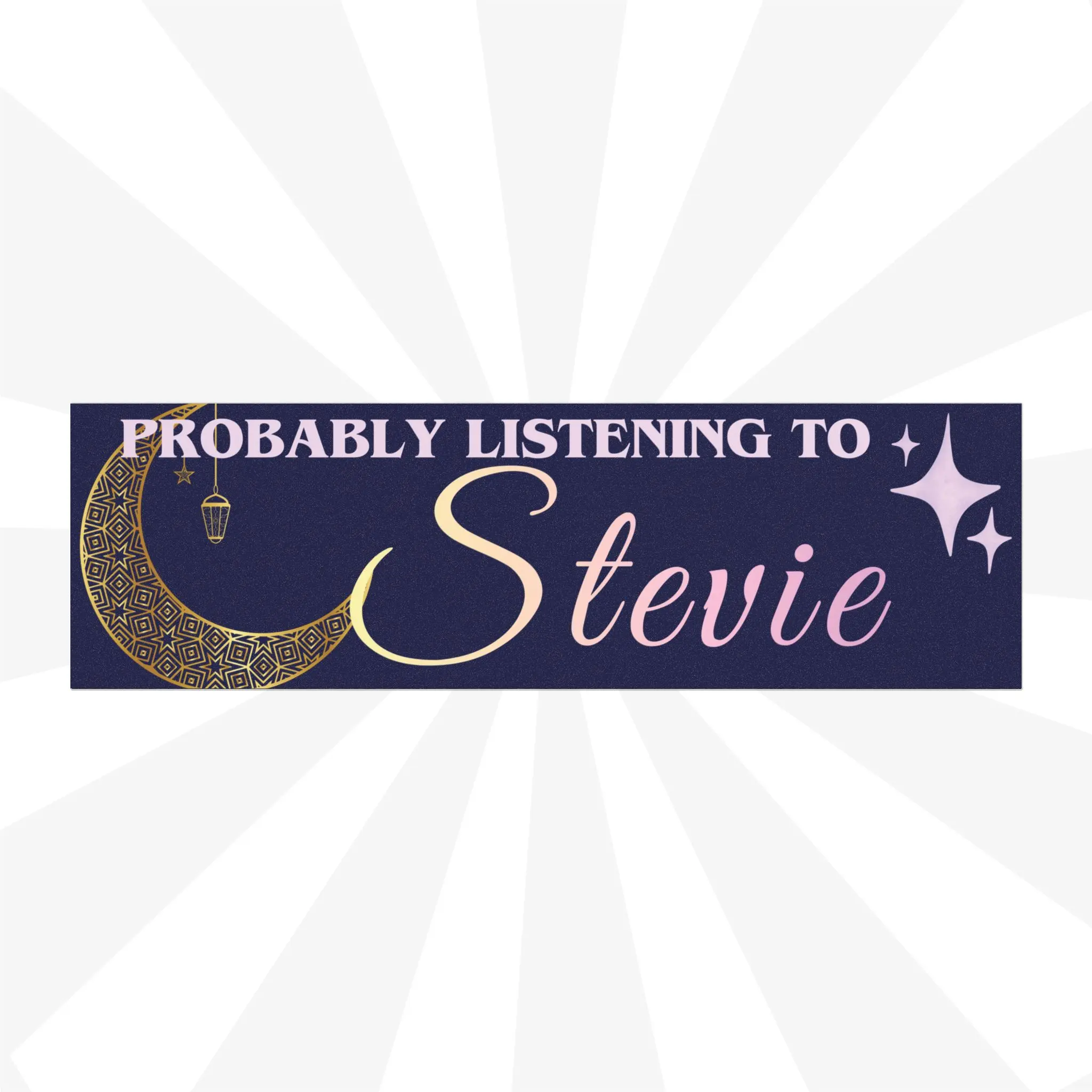 Stevie Lover Car Magnet, Probably Listening to Stevie, Fleetwood Mac Fan Gift, Classic Rock Music Lover Bumper Magnet