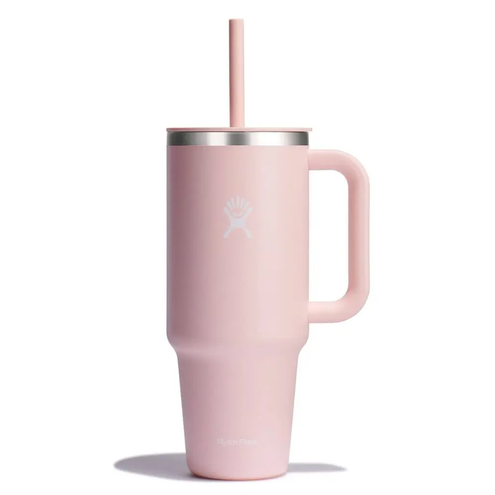 Hydro Flask 40oz Stainless Steel Portable Straw Tumbler - Trillium, Double-Wall BPA-Free Insulated Drink Container with Silicone Straw, Secure Lid, Water Bottles