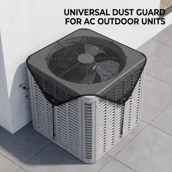 Outdoor Central AC Unit Protective Hood Cover, Breathable Condenser Top Ac Covers with Adjustable Detachable Strap Buckle, All-Season Universal Fit for Household External Air Machines to Block Dust and Leaves AC Unit Cover  resistant