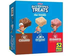 Mini Crispy Marshmallow Squares, Kids Snacks, Lunch Snacks, Variety Pack, 20.1oz Box (52 Bars)