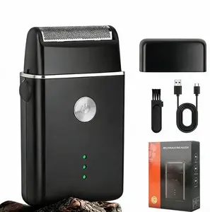 Cordless Reciprocating Foil Shaver Type-C Fast Charging Stainless Steel Large Floating Head Smooth Shave No Missed Spots LED Display Compact Travel Daily Grooming Kit