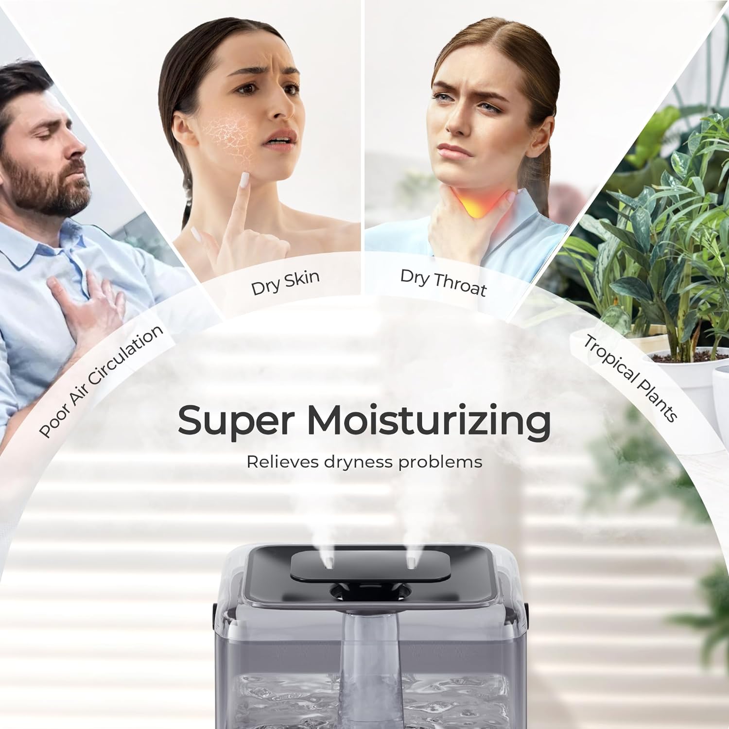 Chivalz 4L&6L Humidifier & Air Purifier with Top-Fill Design, Remote Control, Cool Mist Humidifier with 360° Nozzle, 2-IN-1 Oil Diffuser for Bedroom, Home, Baby Nursery & Plants, Household Appliances#TikTokShopBlackFriday