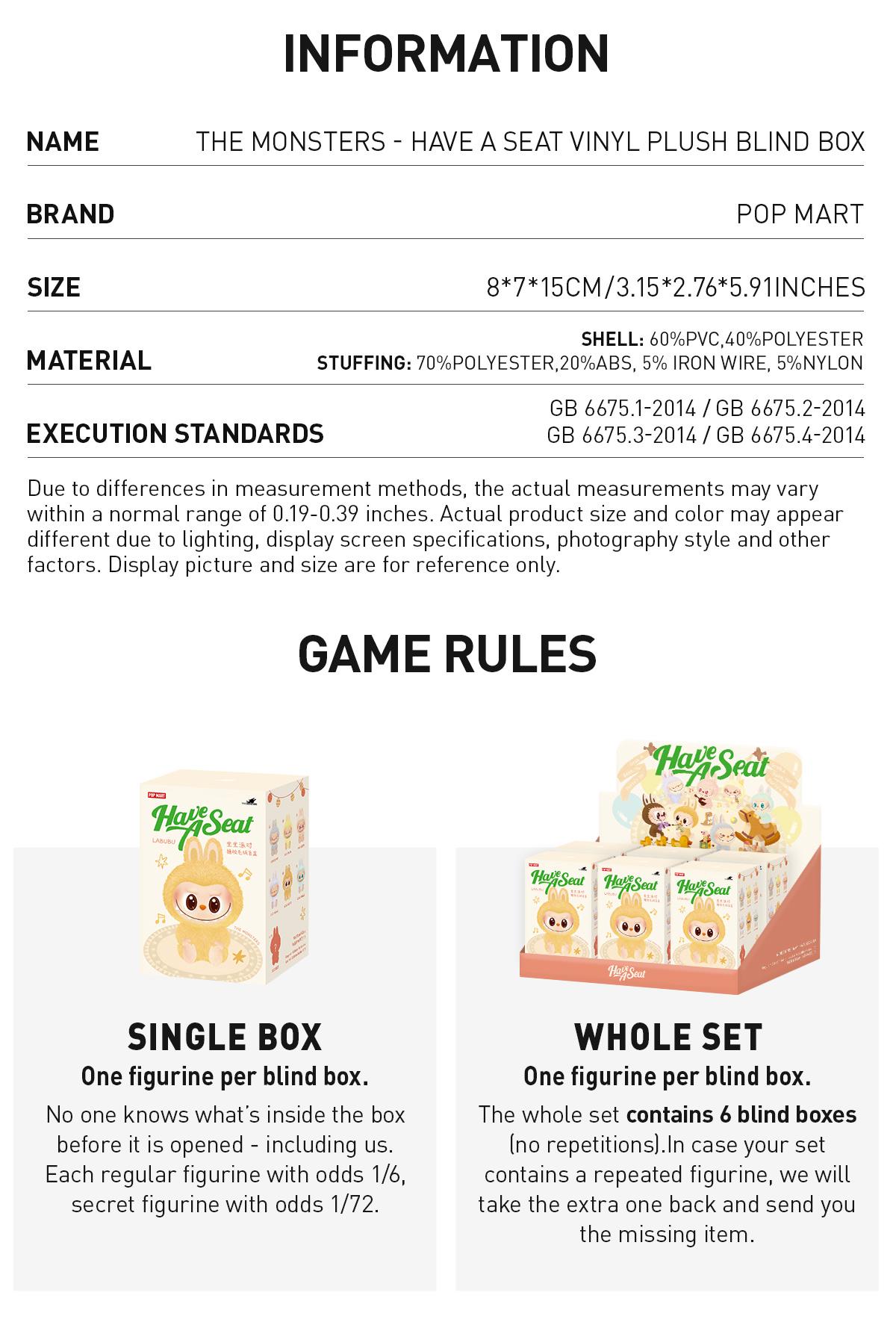 POP MART THE MONSTERS - Have a Seat Vinyl Plush Blind Box, Labubu Collectible Toys-2.0 POP MART THE MONSTERS - Have a Seat Vinyl Plush Blind Box, Labubu Collectible Toys-2.0