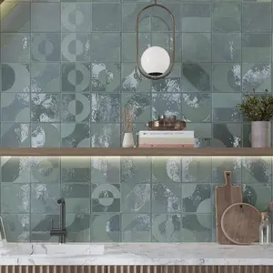 Muted Sage Green 8x8 Matte, Glossy Square Motif Porcelain Tile (29 pack, 12.49 sq ft/case)