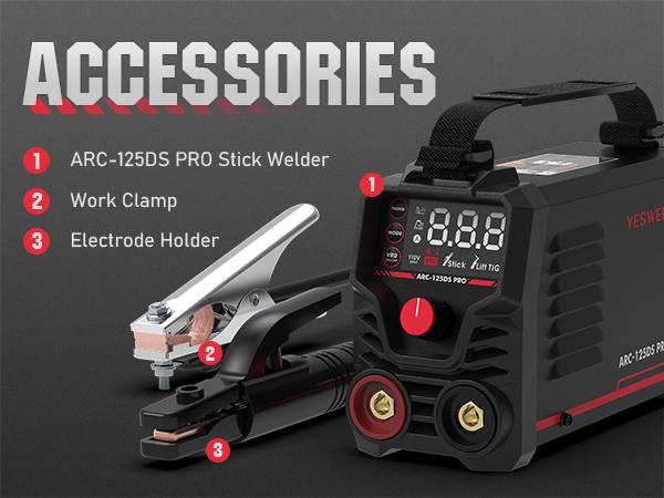 YESWELDER ARC-125DS-PRO 125Amp 110V Mini Stick Welder, DC IGBT Inverter MMA Welding Machine with Hot Start, Arc Force, Anti-Stick YESWELDER ARC-125DS-PRO 125Amp 110V Mini Stick Welder, DC IGBT Inverter MMA Welding Machine with Hot Start, Arc Force, Anti-Stick