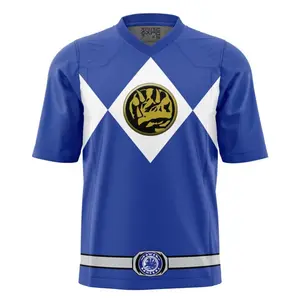 Blue Ranger Mighty Morphin Power Rangers American Football Jersey 2026 Men's and Women's American Football Jerseys, Rugby Jerseys, Sportswear, Training Jerseys, T-shirts, Quick-Drying Tops - Hot Trend 2026