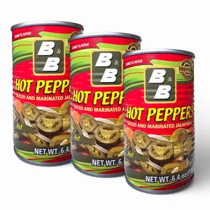 B&B Jalapeños 180g 3 Pack Hot Peppers Sliced and Marinated for Spicy Dishes - Food