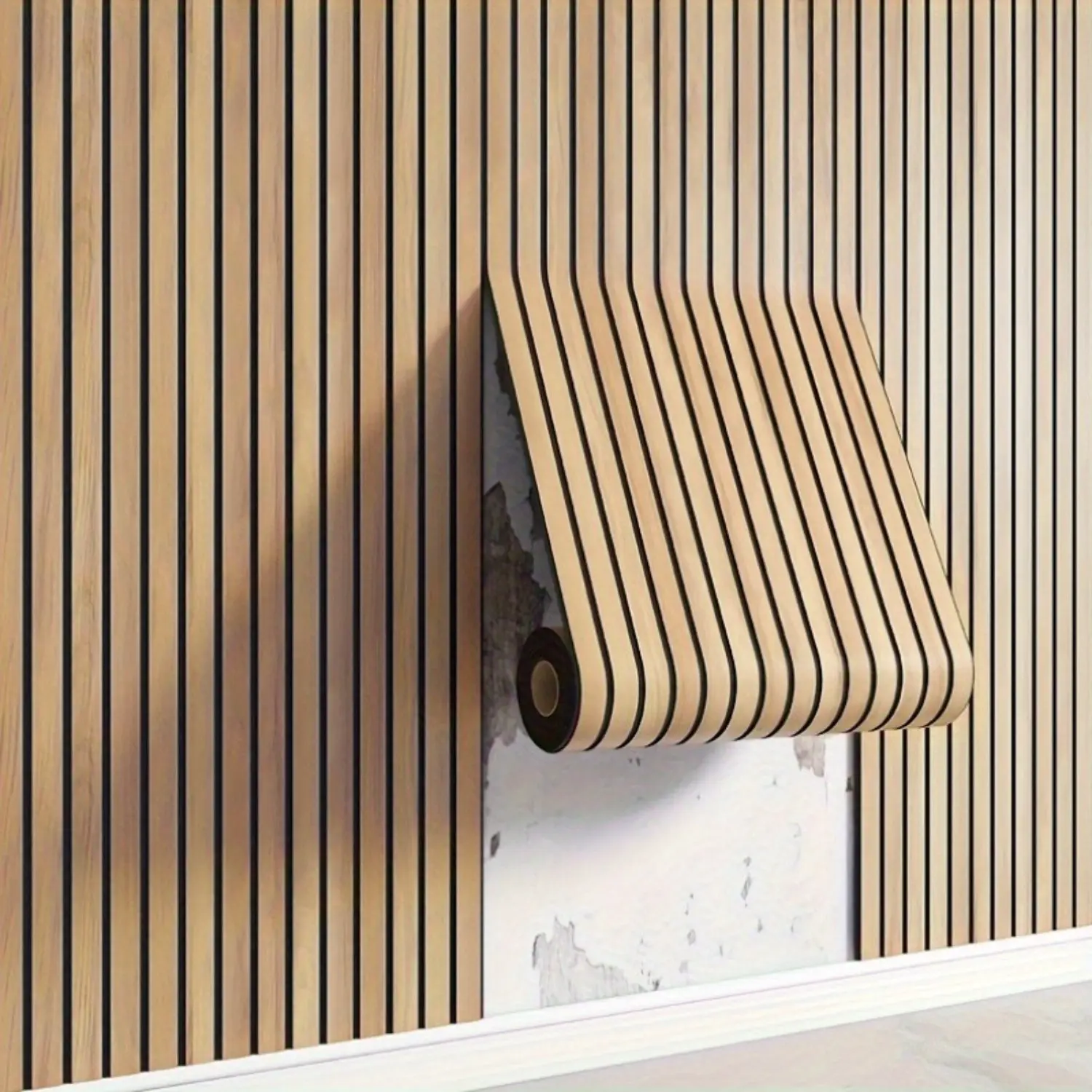 3D Self-Adhesive Wall Panel – Thickened Textured Wood Grain Design, Easy Apply Home Renovation Tile Sticker, Stylish Modern Walls with Natural Wood Look & Undulating Pattern, Peel & Stick Installation, Ideal for Living Room, Bedroom & Accent Walls