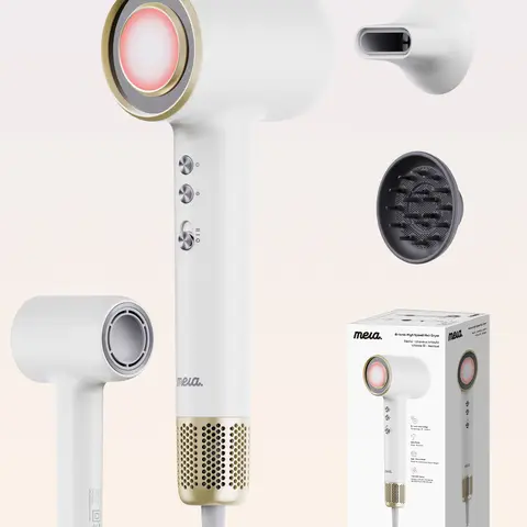 【MERA Classic】Bi-Ionic Ultra-speed Hair Dryer Fast Hair Care Smooth Blower Drying Salon Results Blowdryer with Magnetic Diffuser & Concentrator for Women One Button Safe Mode cUL Certified Lightweight Travel