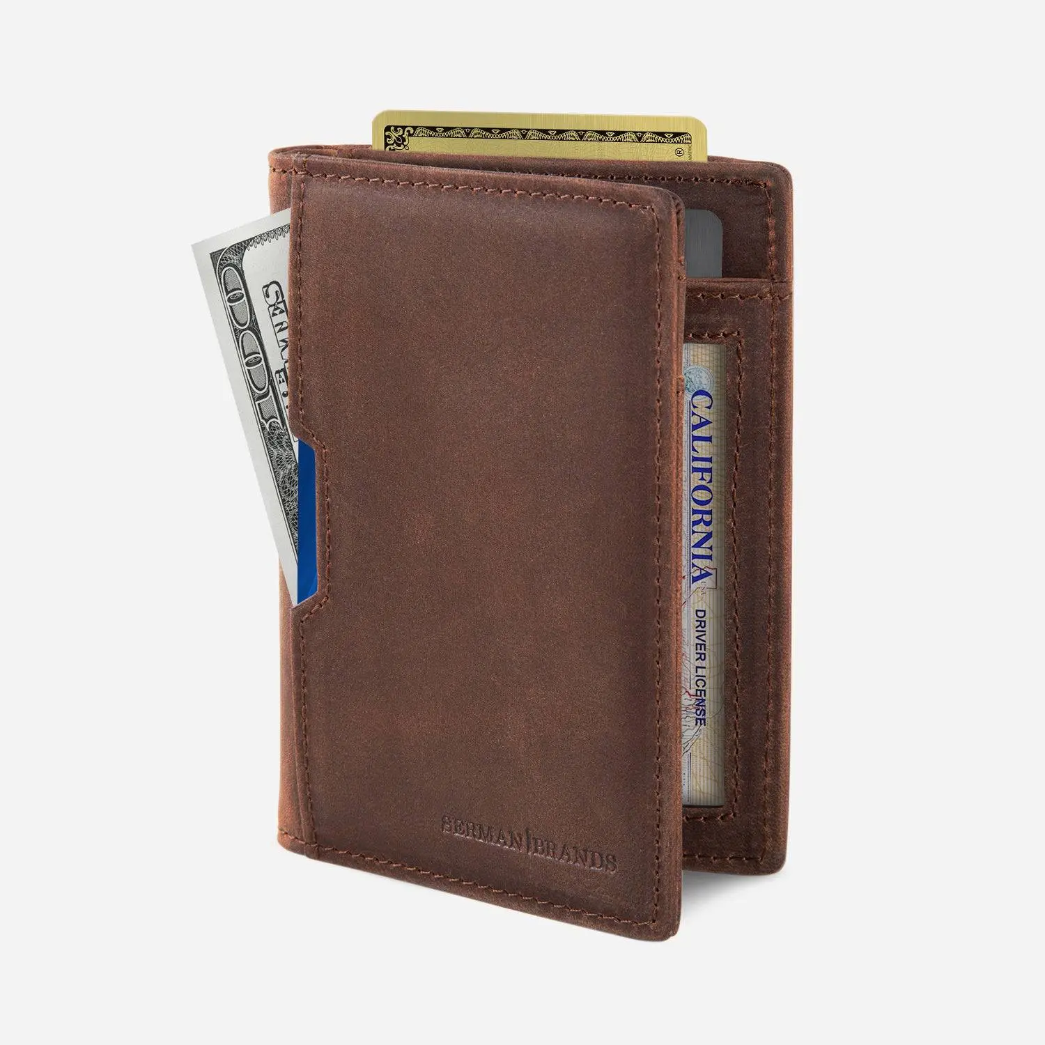 SERMAN BRANDS - Wallets for Men Slim Mens leather RFID Blocking Minimalist Card Front Pocket Bifold Travel Thin