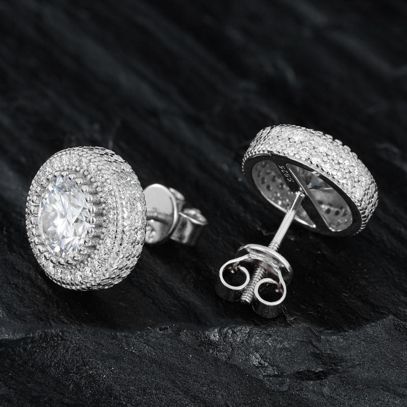 UCCIYO S925 Sterling Silver Moissanite Screw Stud Earrings D Color VVS1  Moissanite For Women Men Jewelry Prefect Brithday Mother'sDay Gifts[N3E10]