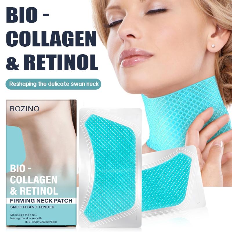 Rozino Bio-Collagen & Retinol Firming Neck Patch for Neck Firming and Tightening Anti-Wrinkle Patches to Smooth Skin Invisible Silicone Pads for Wrinkles