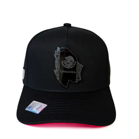 Chihuahua México estado SnapBack Hat-Black/Red Visor Cotton Cap