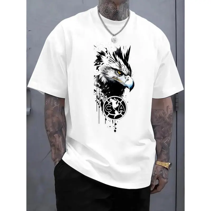 Let's Go America! Graphic T-Shirt - Club América T-Shirt, All-Season Clothing, 100%25 Cotton, Heavyweight 180g, Sizes S - XXXL