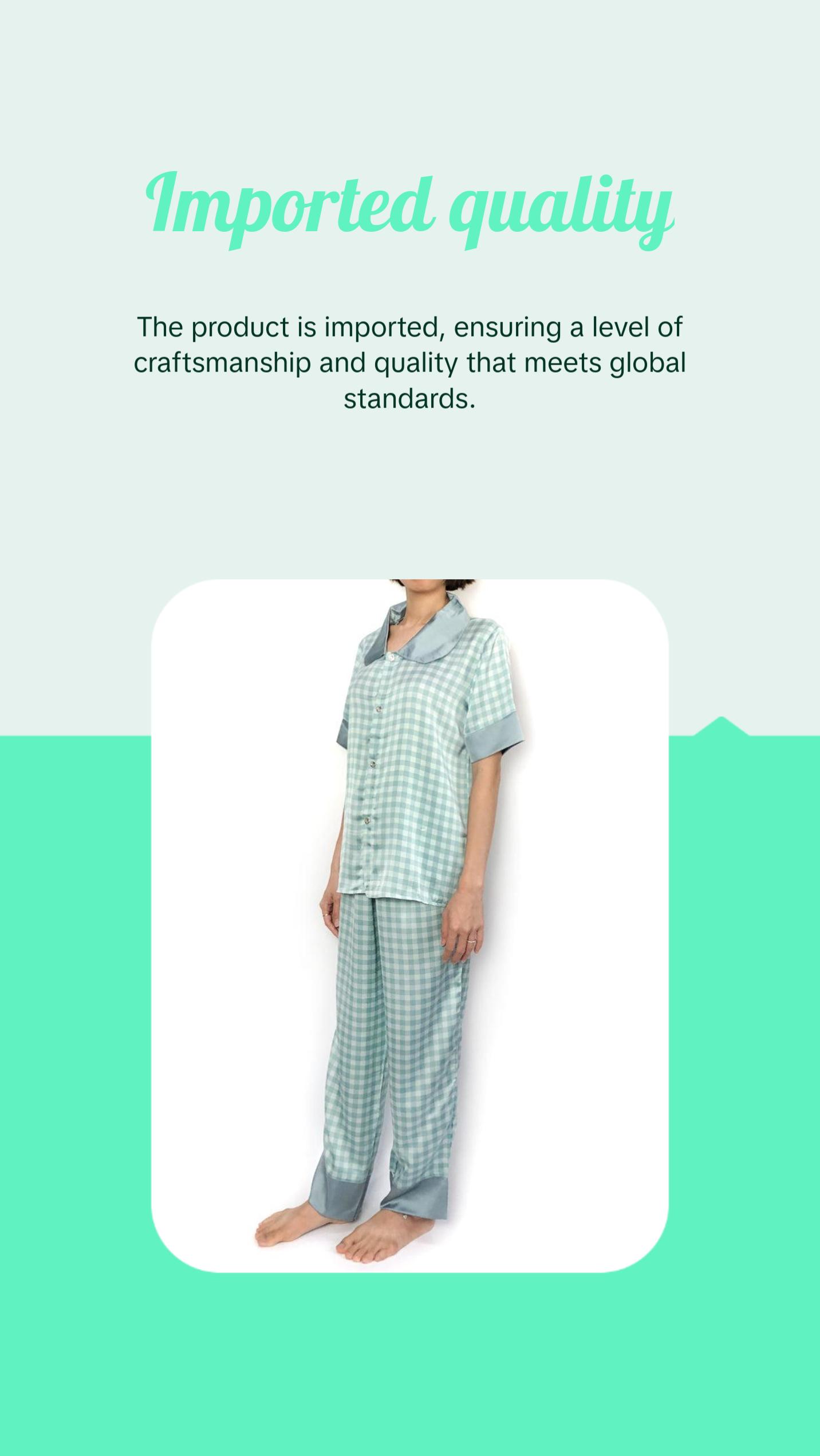 Blue Peter Pan Collar Grid Pajama Set