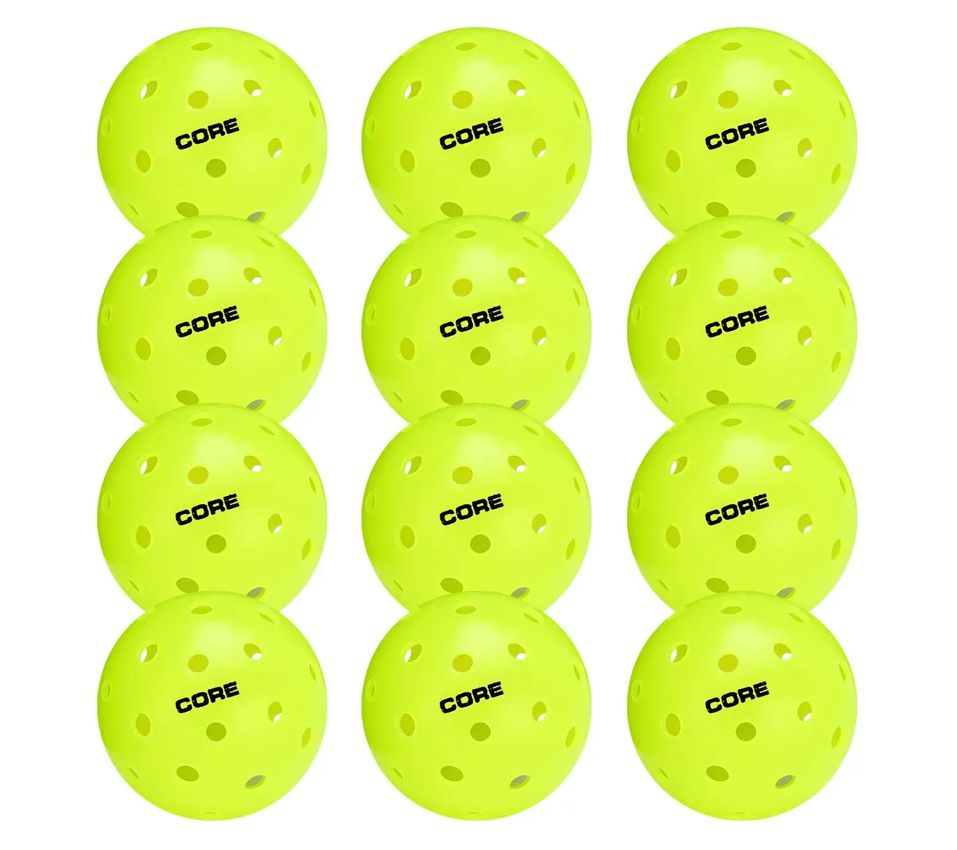 CORE Pickleball Outdoor Neon Balls - 12 Pack