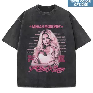 Comfort Colors Cloud 9 Album T-Shirt, Retro 90s Aesthetic Megan Moroney Graphic Tee, Music Fan Tour Shirt, Unisex Washed, Gift for Men and Women