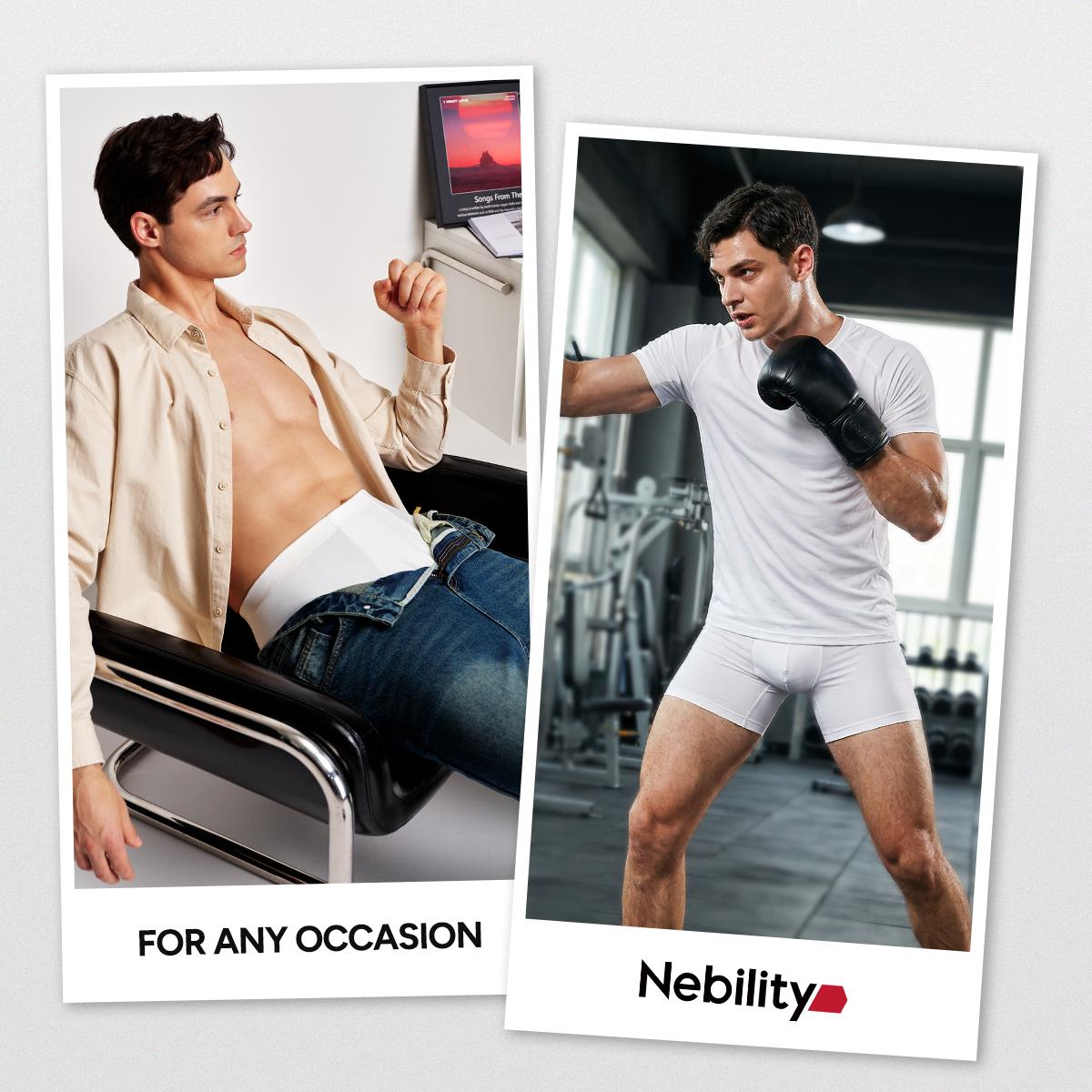 【Nebility】Men’s 3D Butt Lift Enhancing Padded Boxer Briefs with Removable Hip Pads, Seamless Compression Underwear, High Elastic Waistband, 4-Way Stretch Breathable Fabric for Tummy Control & Daily Support,Moisture-Wicking,Menswear, fathersdaygift