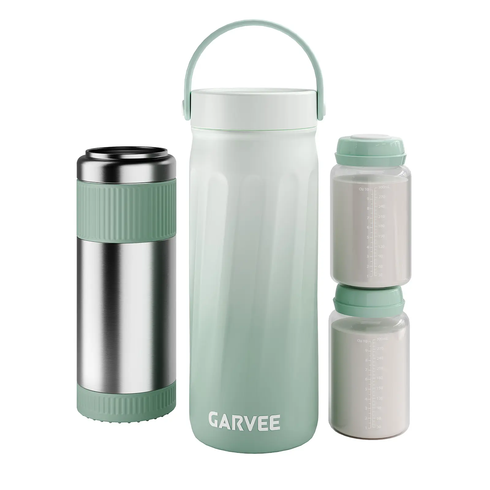 Portable Breast Milk Cooler – 360° 24-Hour Cooling – Includes 2 Pcs 300ml 316 Stainless Steel Bottles – BPA-Free – Baby Milk Storage & Carrying – Built-In Milk Warmer – Perfect for Busy Moms
