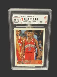 1996 Topps Basketball Allen Iverson ROOKIE RC HGA 9.5 Graded Sportcards