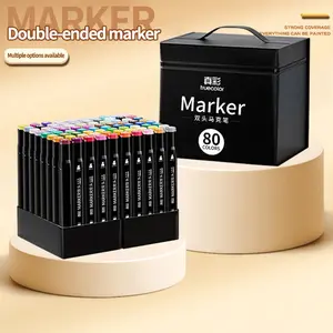 DualTip Art Markers: 48-80 Color Set, Fine & Brush Nibs, Quick-Dry, Ideal for Drawing & Coloring