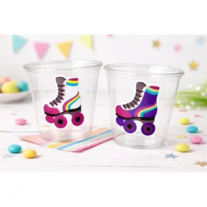 ROLLER SKATE PARTY Cups - Roller Skating Birthday Cups Skate Party Favors Skating Party Cups Roller Skating Birthday 80's Birthday Party