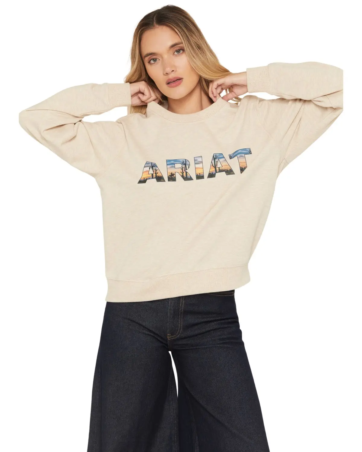 Ariat Women's Women'S Landscape Logo Crew Neck Sweatshirt - 10079958