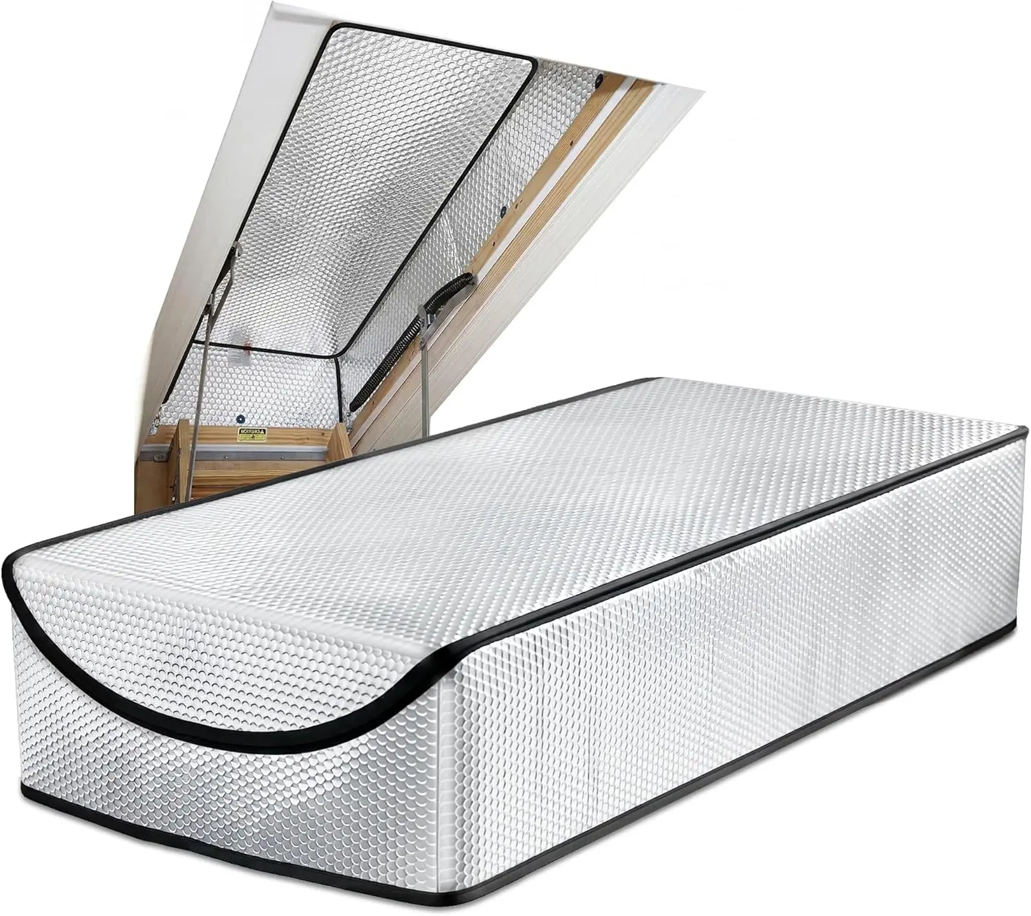 25"x54"x11" Attic Stairway Insulation Cover with Zipper Access & Thick Aluminum Foil - Easy Setup, Blocks Summer Heat, Winter Cold, Moisture & Dust for Home Improvement Bifold Doors, Heat Blockage rv
