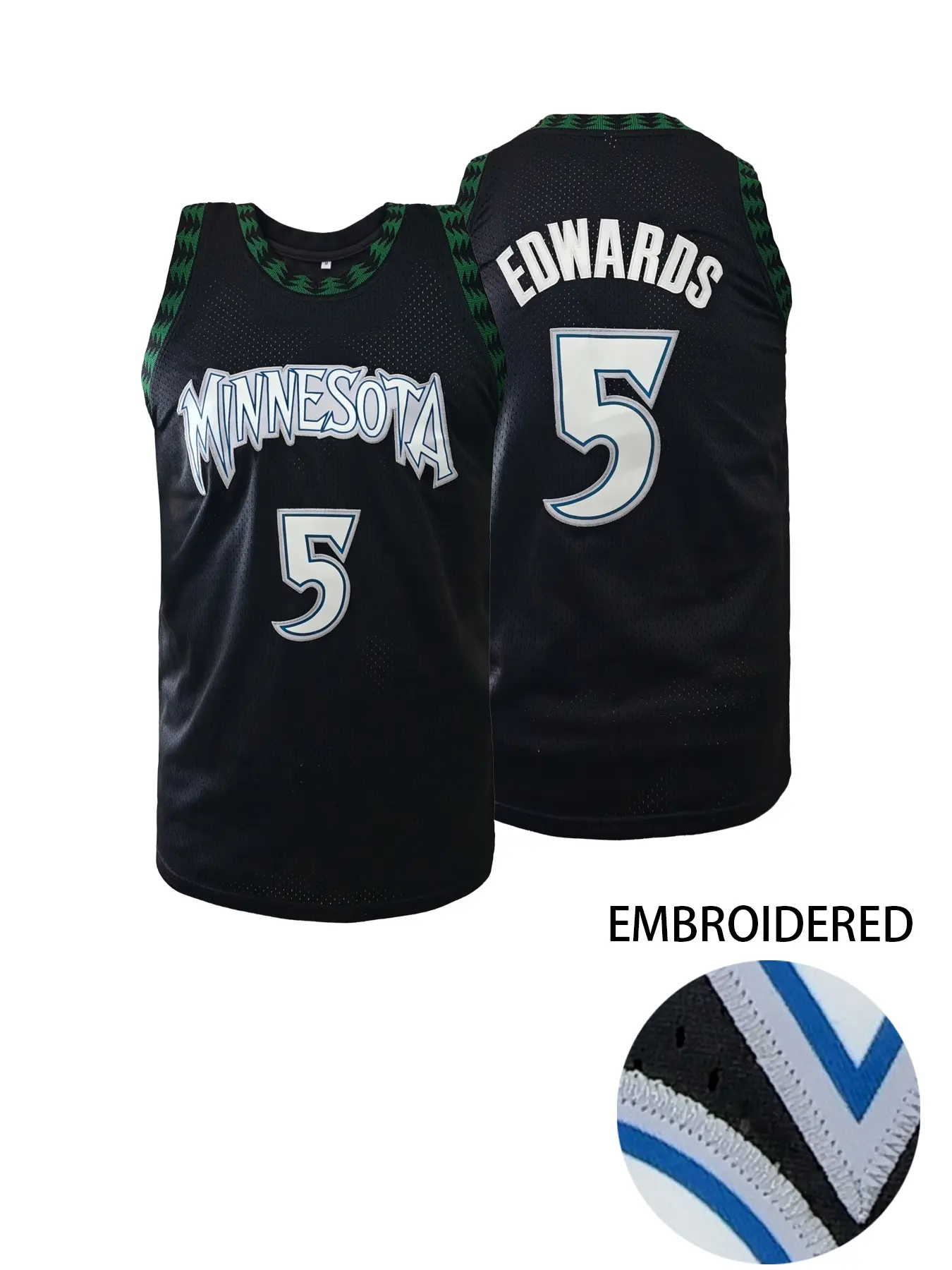 Men's Minnesota #5 High-Quality Breathable Basketball Jersey, Athletic Training Apparel, Loose Fit Round Neck Sleeveless Vest, Sports Top, Athletic Tops, Casual Unisex Sportswear, Sportswear Clothing