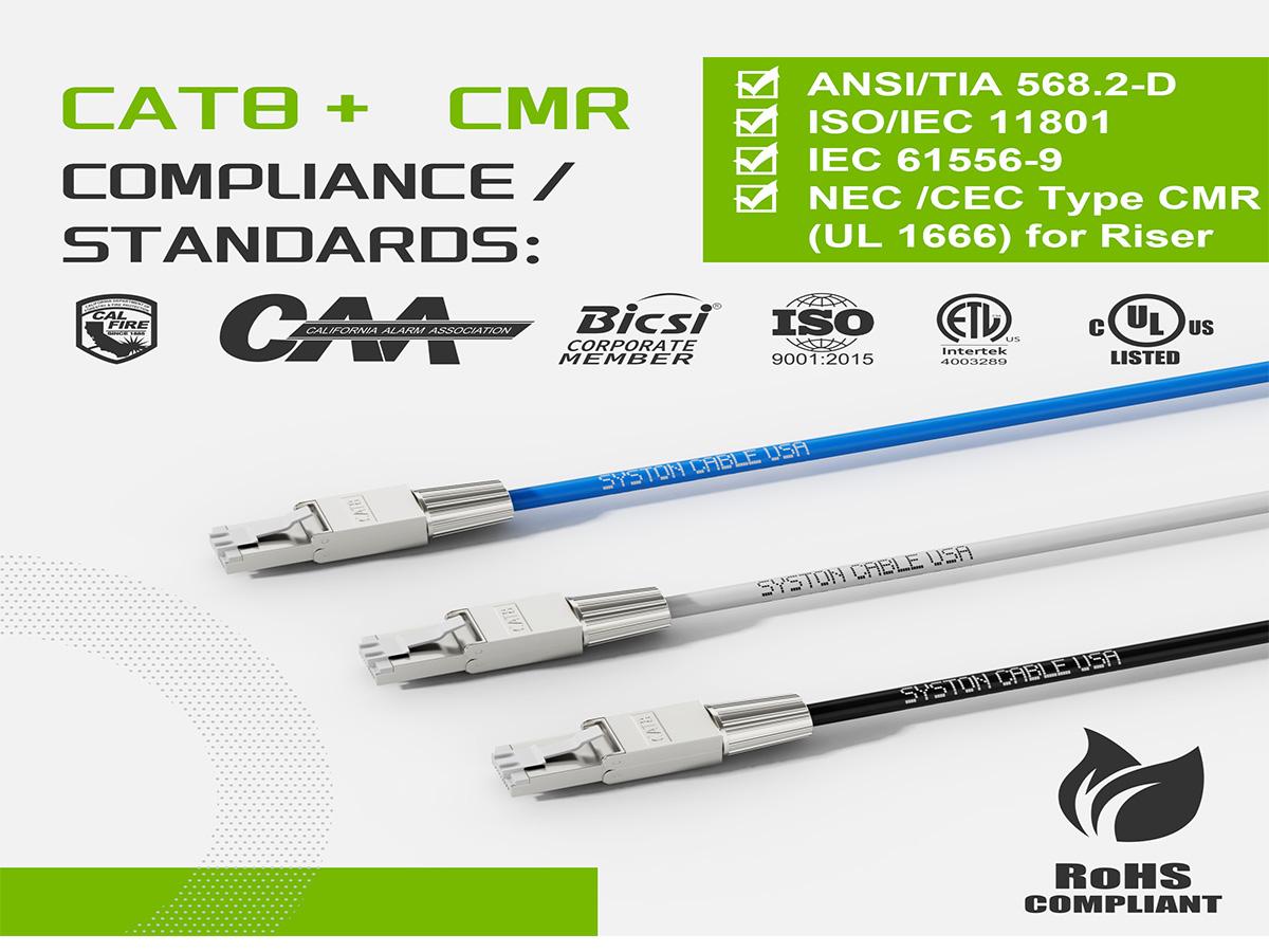 SYSTON Cat8 Ethernet Patch Cable 40Gbps 2000MHz Heavy Duty 22AWG S/FTP Shielded LAN Cable for Gaming, Router, PS5, Xbox, Modem, PoE++