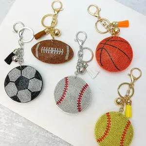 Sports Rhinestone Bag Charms / Keychains Unique Design for Everyday Use