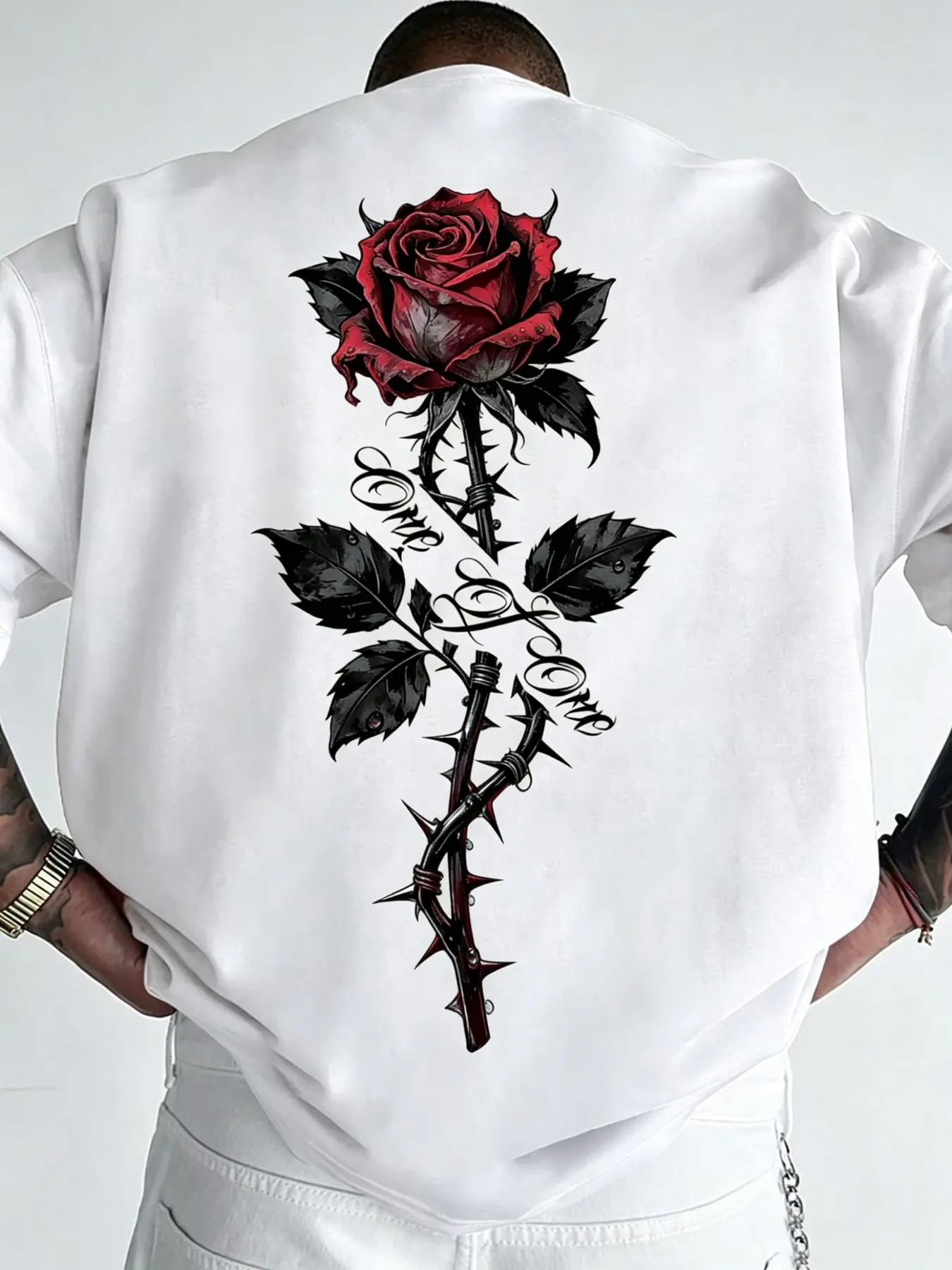 American Vintage Floral Print Short Sleeve T-Shirt, Loose-Fit Breathable Casual Top, Men's Summer T-Shirt, Comfortable and Stylish, Menswear