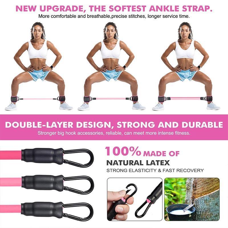 Ankle Resistance Bands, Ankle Bands for Working Out with Cuffs, Resistance Bands for Leg Butt Training Workout Equipment for Kickbacks Hip Gluteus Training Exercises, Ankle Strap with Exercise Bands，gym stuff BlackFriday gym workout equipment Figure 8 Set