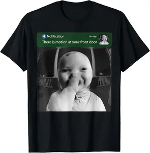 Ai Baby Holding Laugh Motion at Your Front Door Brainrot T-Shirt Short sleeves shirt