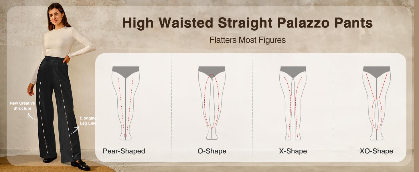 Arach&Cloz Women's Wrinkle-Free Pleated Business Wide Leg Pants Spring 2026