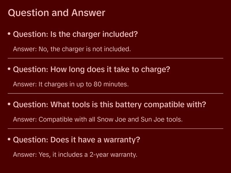 Snow Joe Lithium-ION Battery 2.0-Ah 24V | IONMAX Devices | Battery Management System | 3-Stage LED Display | 24VBAT-LTE CERTIFIED AUTHENTIC IONMAX 24-Volt*