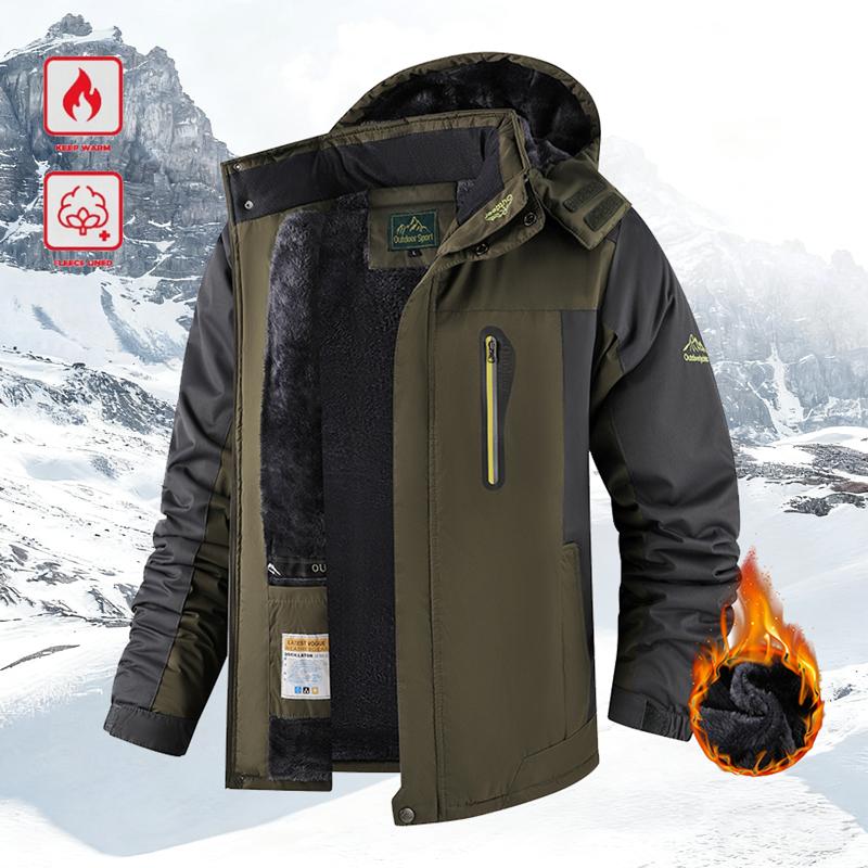 Men's Winter Outdoor Fleece Lined Hoodie - Thick Warm Jacket; Perfect for Outdoor Hiking, Jogging, Fishing, Gym Workouts or Casual Daily Wear; Fleece Lining Provides Windproof Structure; A Must-Have Versatile Piece in Men's Wardrobe