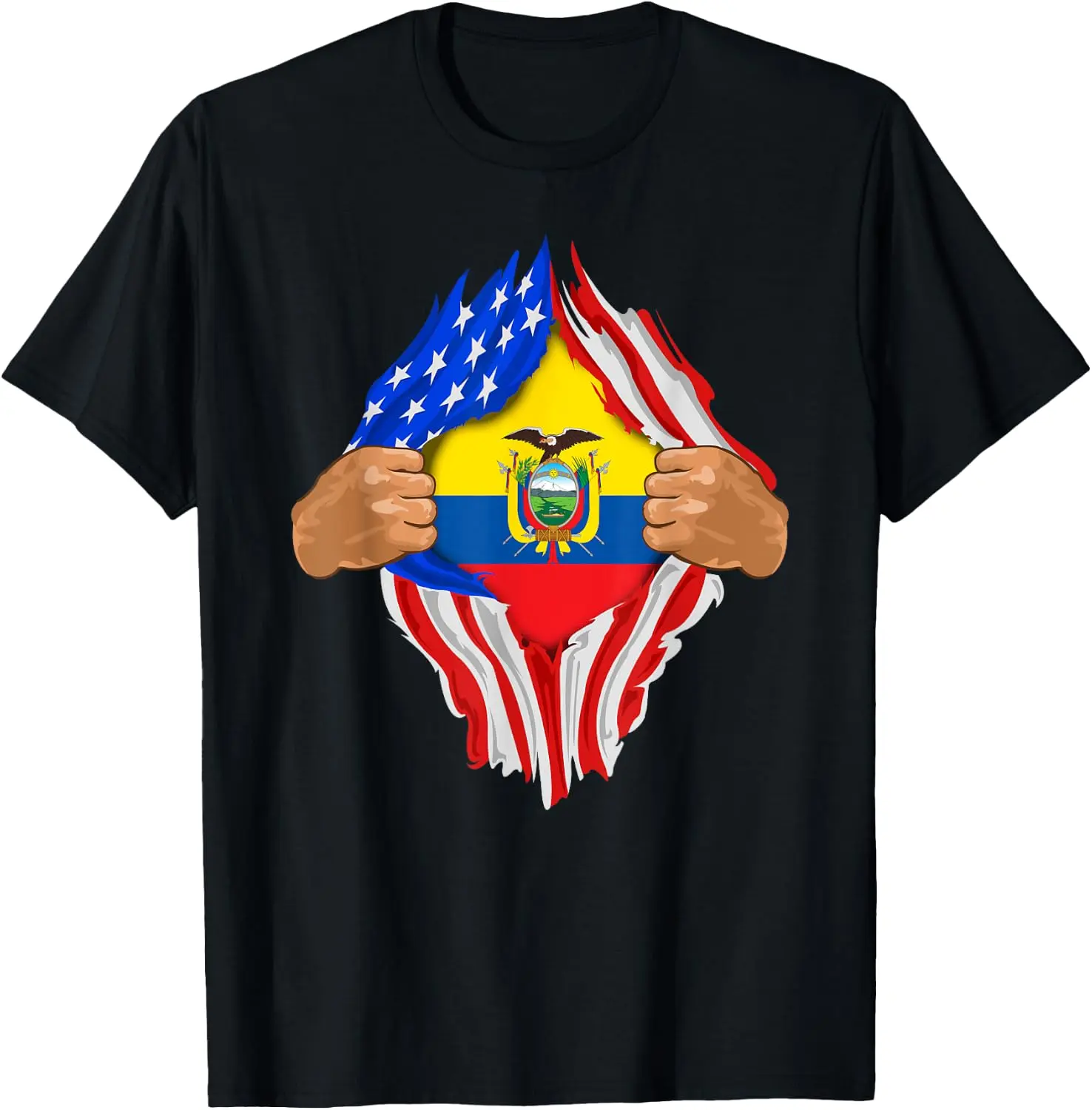 100% Cotton Ecuadorian Blood Inside Me T-Shirt | Ecuador Flag Gift T-Shirt