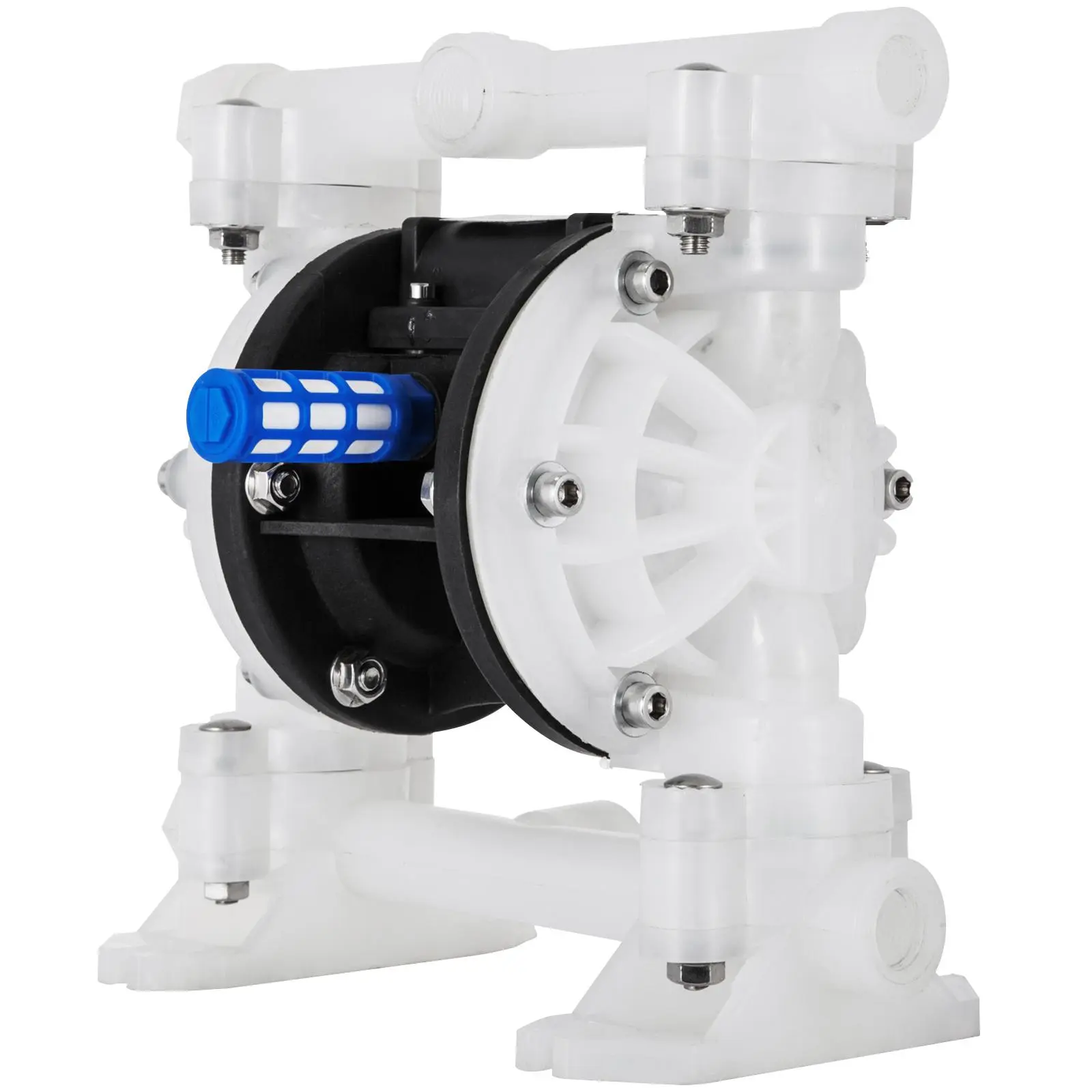 【summerfinds】VEVOR Air-Operated Double Diaphragm Pump, 1/2 in Inlet & Outlet, Polypropylene Body, 8.8 GPM & Max 120PSI, PTFE Diaphragm Pneumatic Transfer Pump for Petroleum, Diesel, Oil & Low Viscosity Fluids