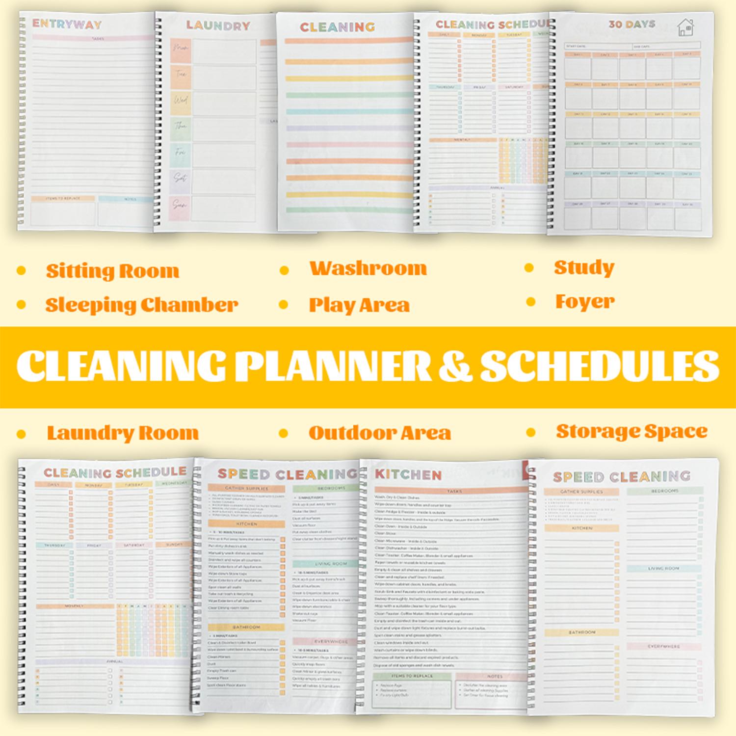 【ADHD Cleaning Planner】 A4 Size Daily Schedule & focus Checklist Notebook for Home Office & Dorm Use Durable Cover Smooth Pages Office Stationery Essential - Plannerbook 【ADHD Cleaning Planner】 A4 Size Daily Schedule & focus Checklist Notebook for Home Office & Dorm Use Durable Cover Smooth Pages Office Stationery Essential - Plannerbook