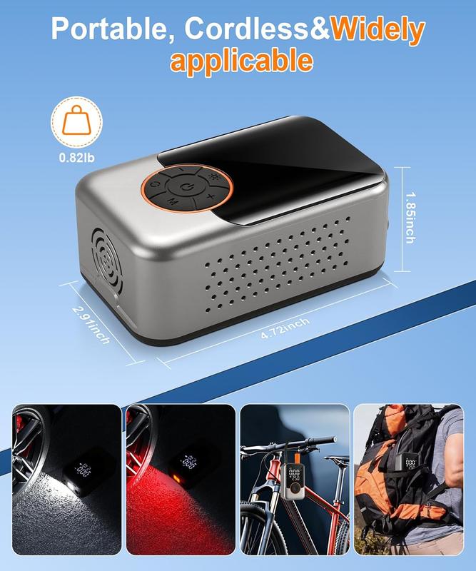 SINGARO Tire Inflator Portable Air Compressor Cordless 150PSI Car Tires Air Pump Mini Electric Bike  Pump With LED Light Digital Display Pumps For Car Motorcycle Bicycle Balls
