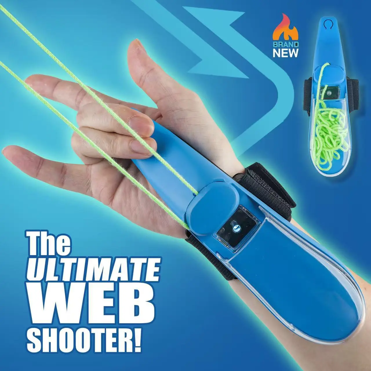 ZipString Spider Web Launcher md - USB-C Rechargeable Interactive Toy Web Shooters with Glow-in-the-Dark Green Rope, Built-in Rechargeable Battery, Great for Kids, Perfect Holiday Gift, Ideal Boy Gifts