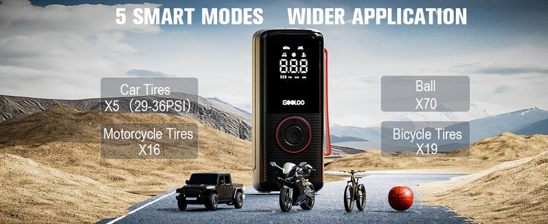 GOOLOO A6 Lite Tire Inflator Portable Air Compressor with Digital Display for Cars Bikes Balls & More